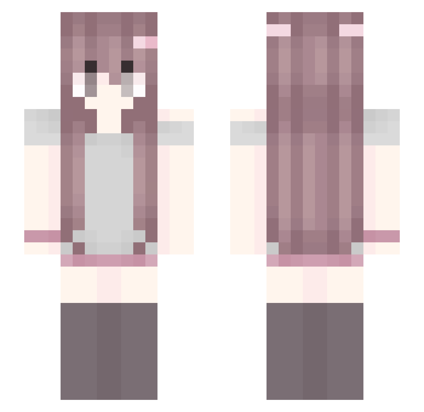 adwmire Minecraft skin, front and back view