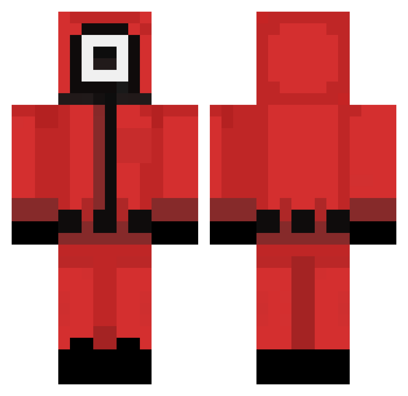 3byx Minecraft skin, front and back view