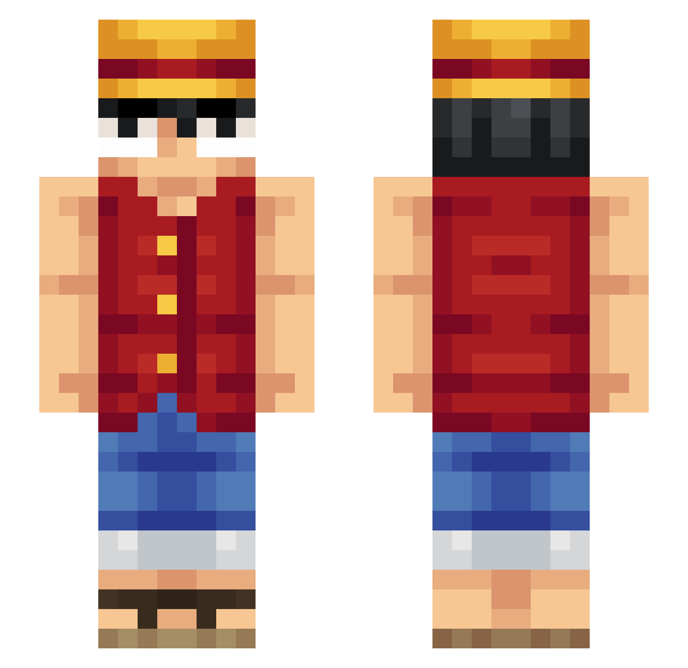Stick_Crazer Minecraft skin, front and back view