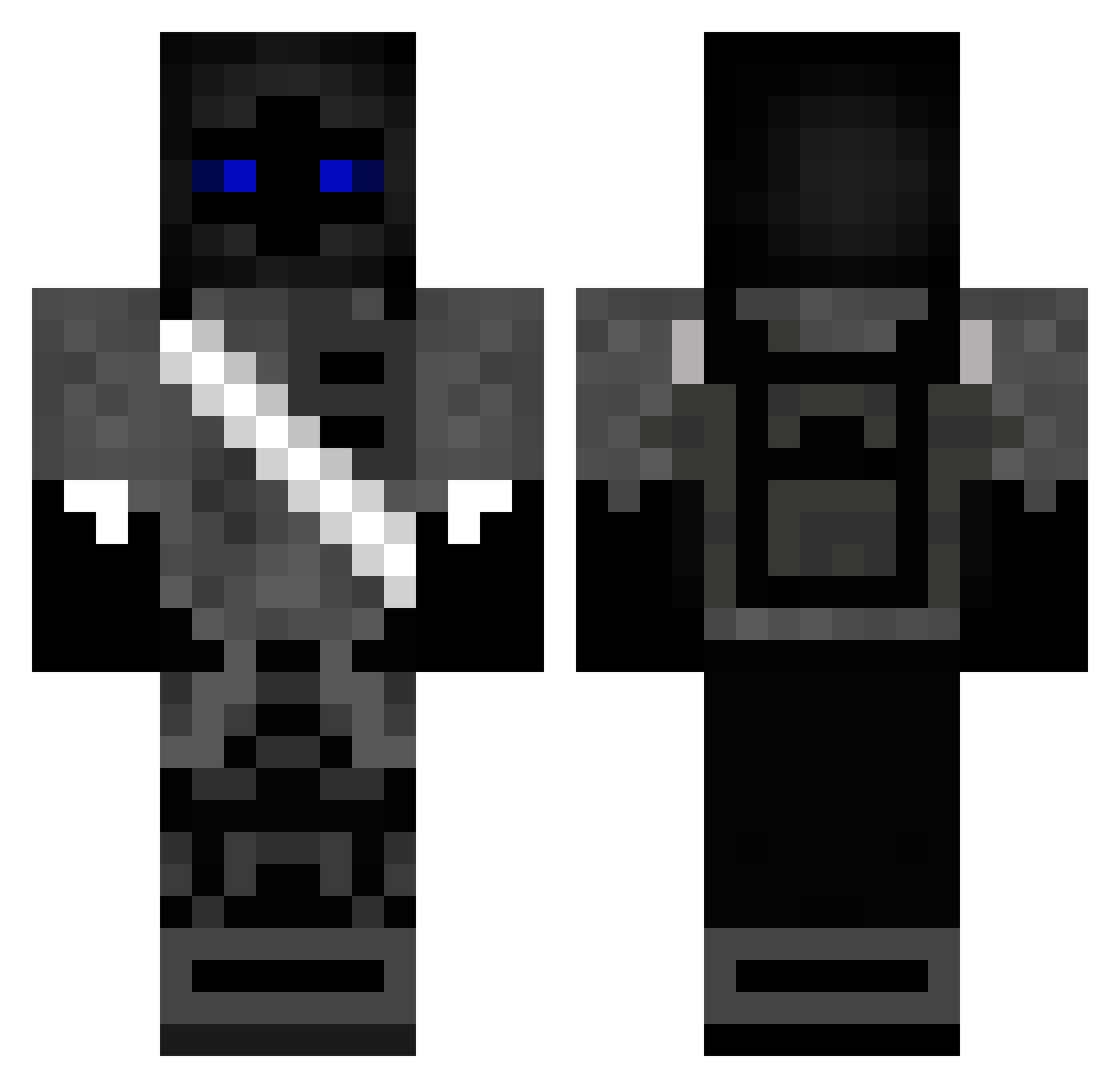 chloroplast Minecraft skin, front and back view