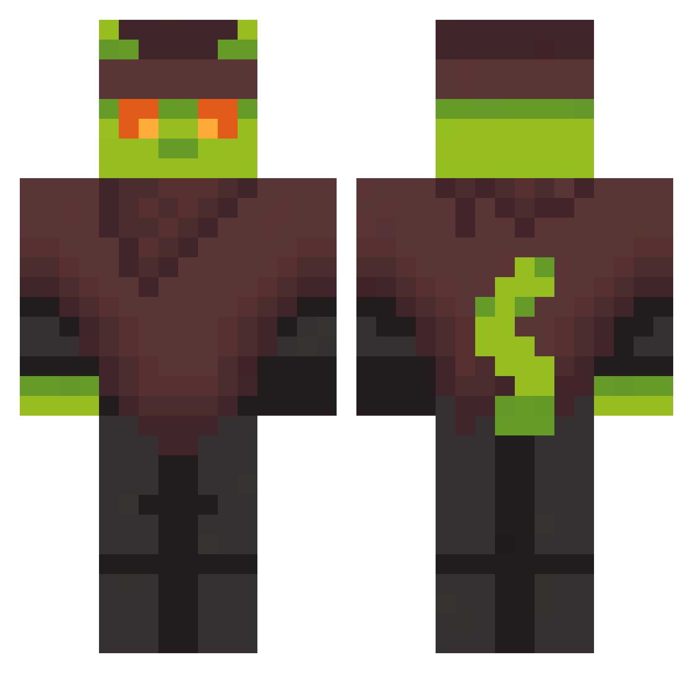 an_original_Joke Minecraft skin, front and back view