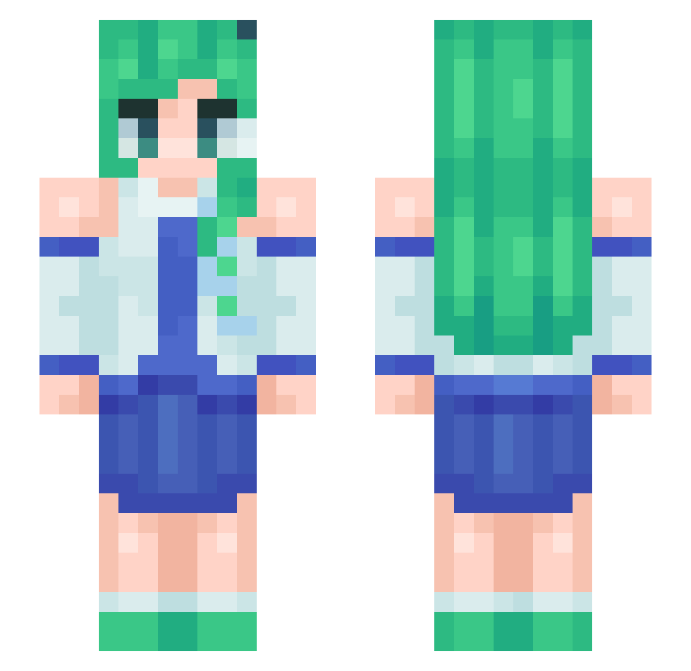 Thor7PR Minecraft skin, front and back view
