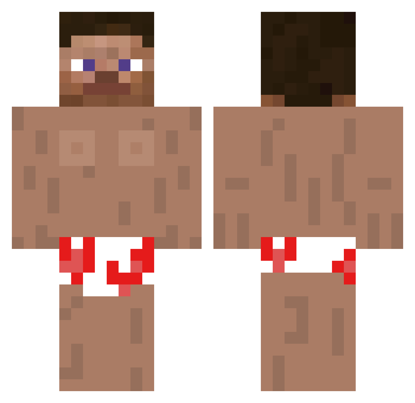 SeniorElespresso Minecraft skin, front and back view