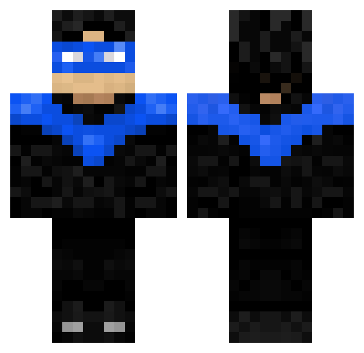 CRISSCROSS Minecraft skin, front and back view