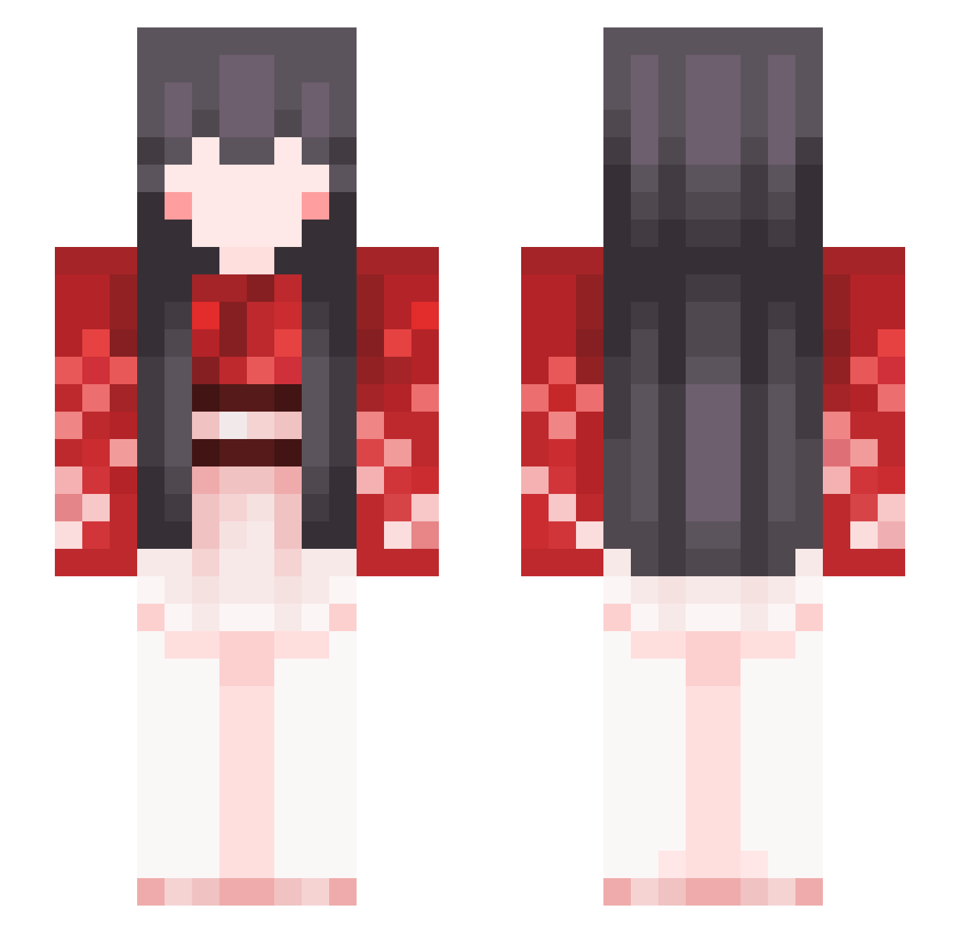 shirabi Minecraft skin, front and back view