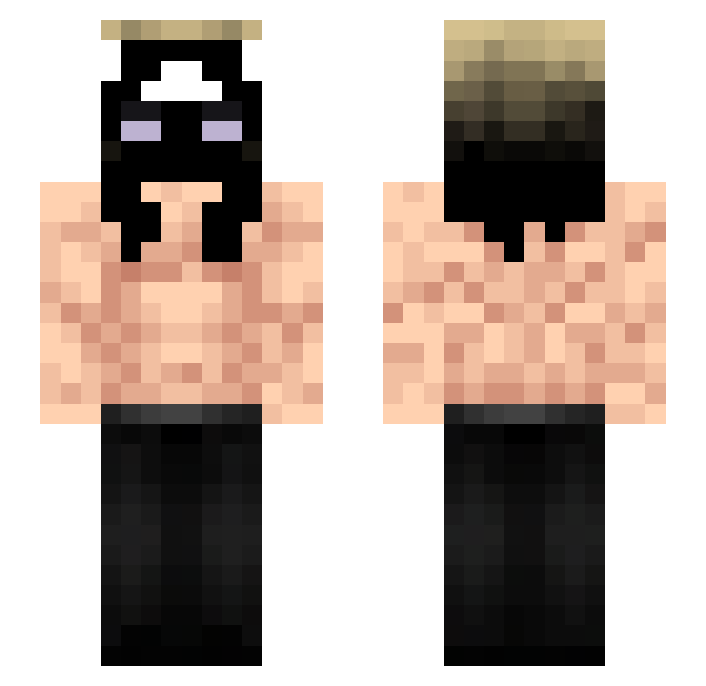 GodTheEnd Minecraft skin, front and back view