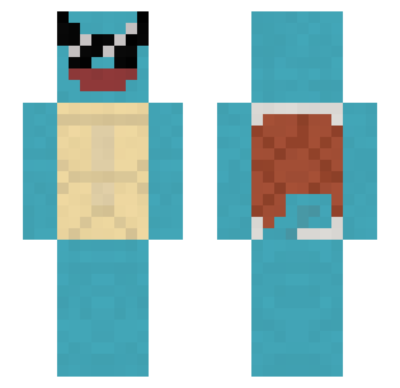 EOMGG Minecraft skin, front and back view