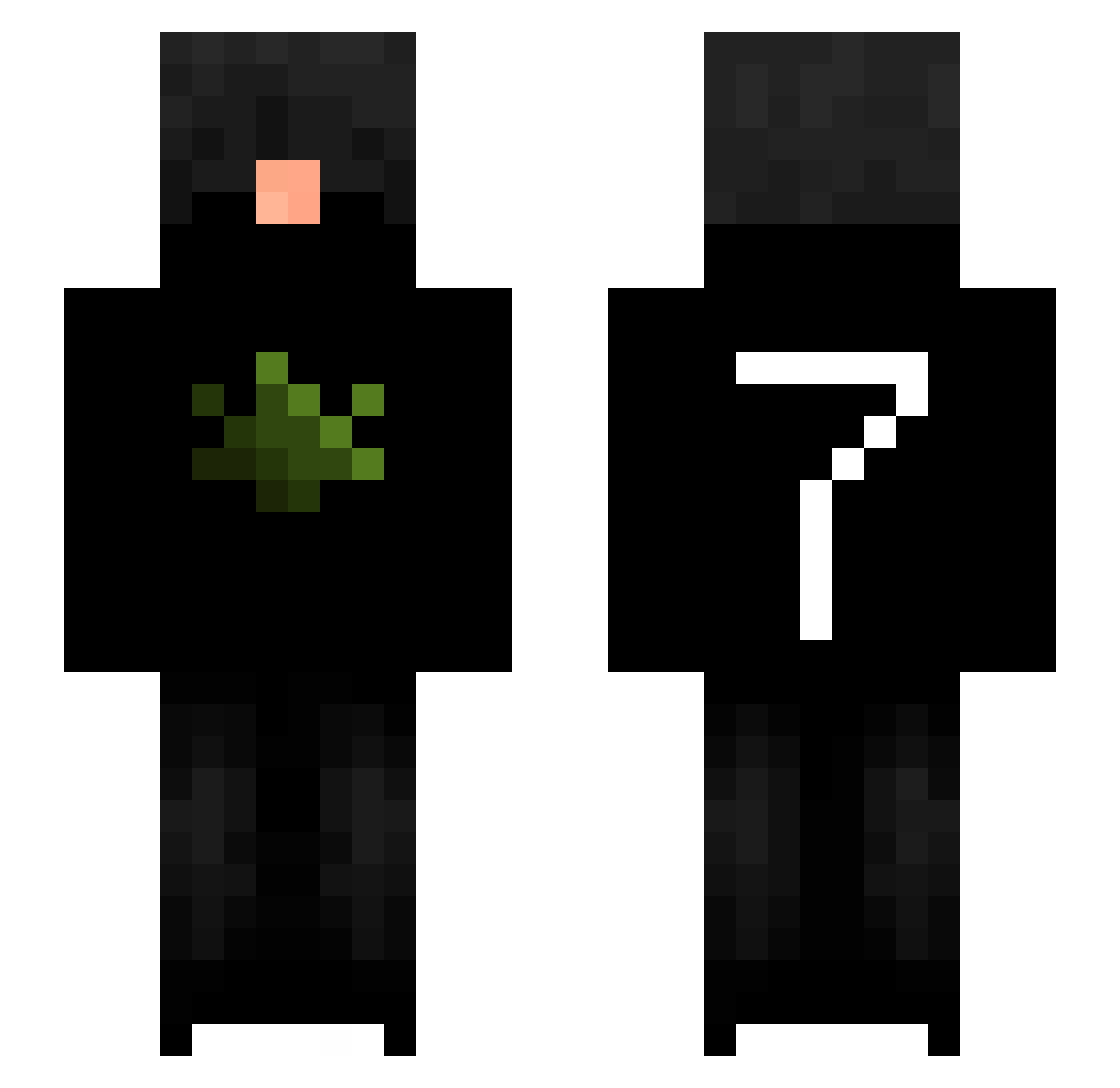 Bathuz Minecraft skin, front and back view
