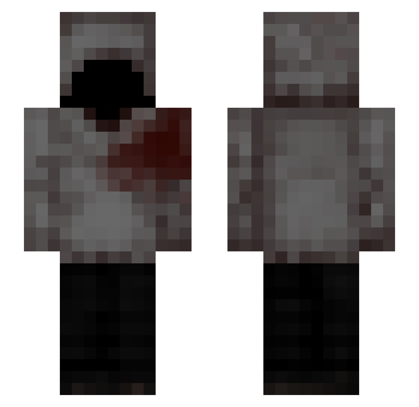 Wurly Minecraft skin, front and back view