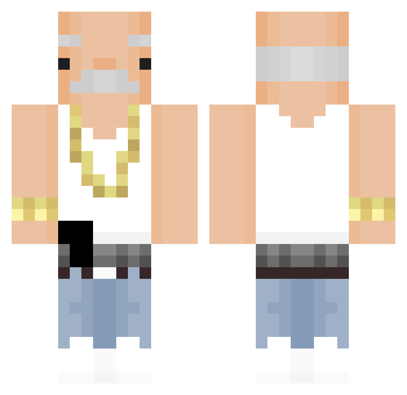 SingerV Minecraft skin, front and back view
