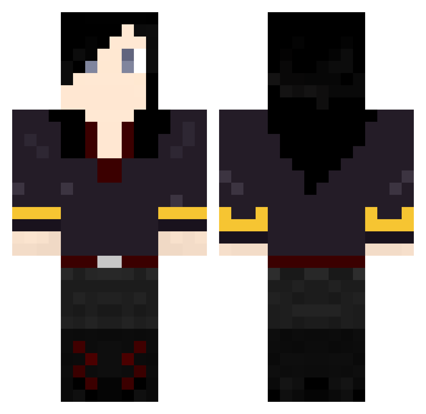 Wethaun Minecraft skin, front and back view