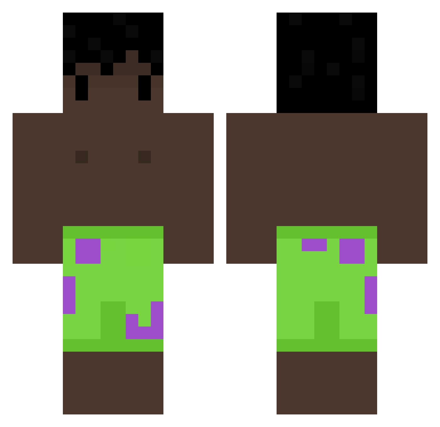 BaazBoost Minecraft skin, front and back view
