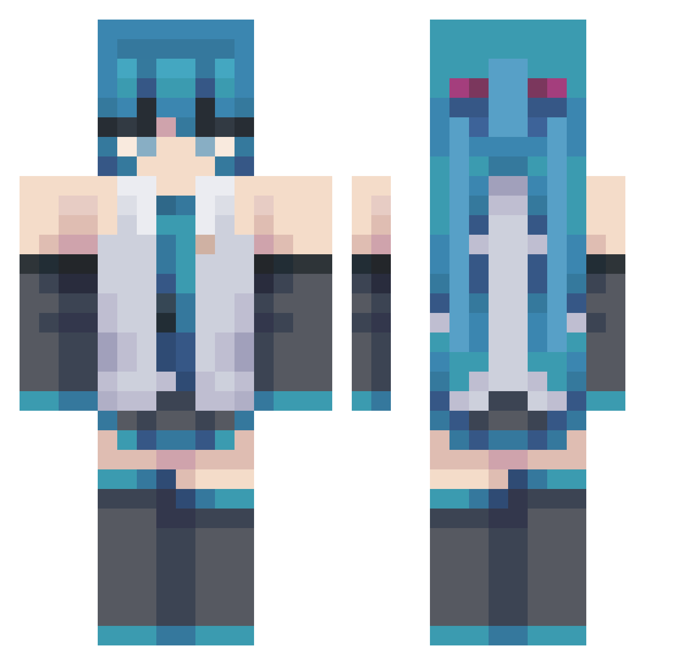 Tsps0023 Minecraft skin, front and back view