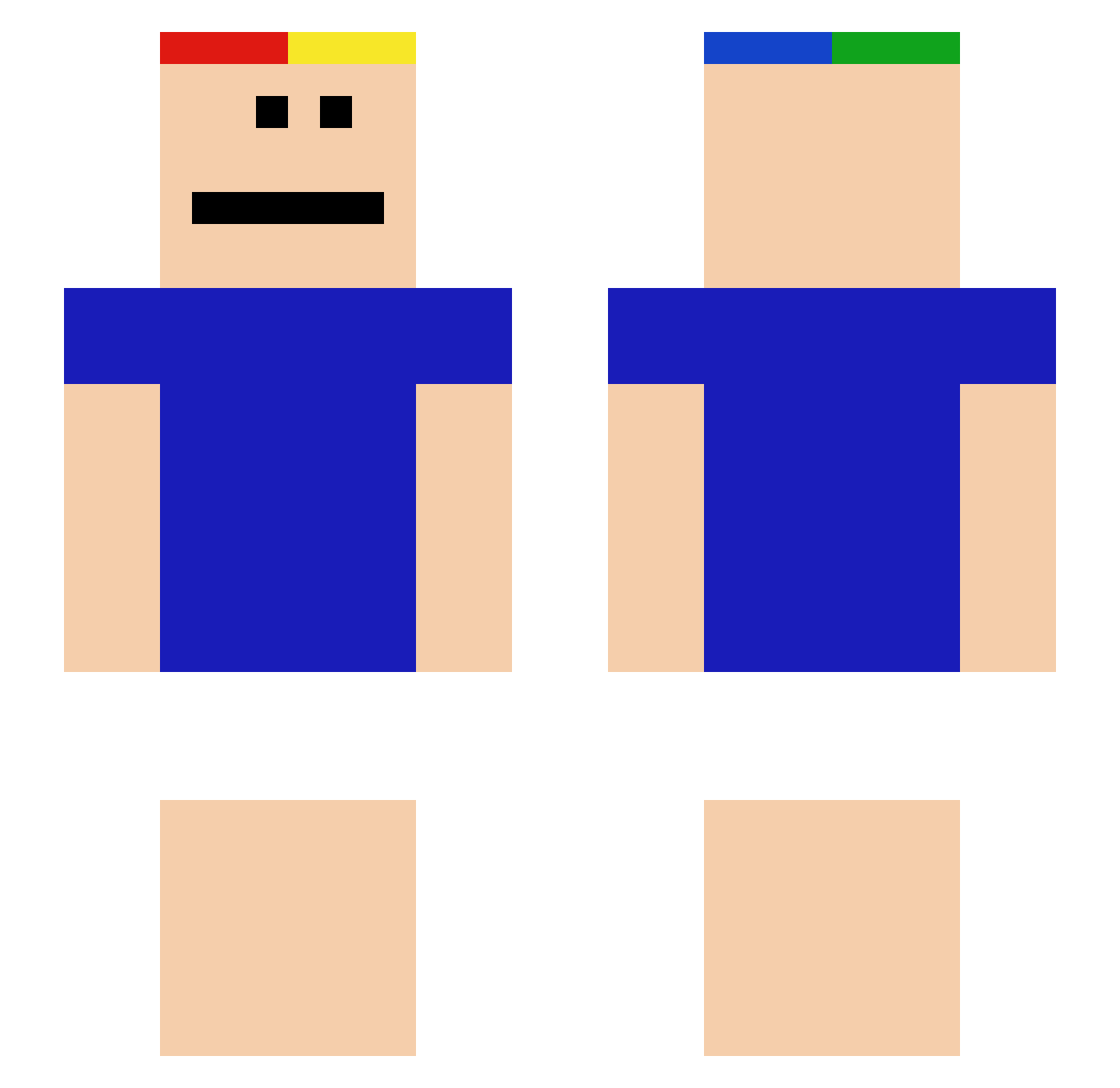 RoyalBas Minecraft skin, front and back view
