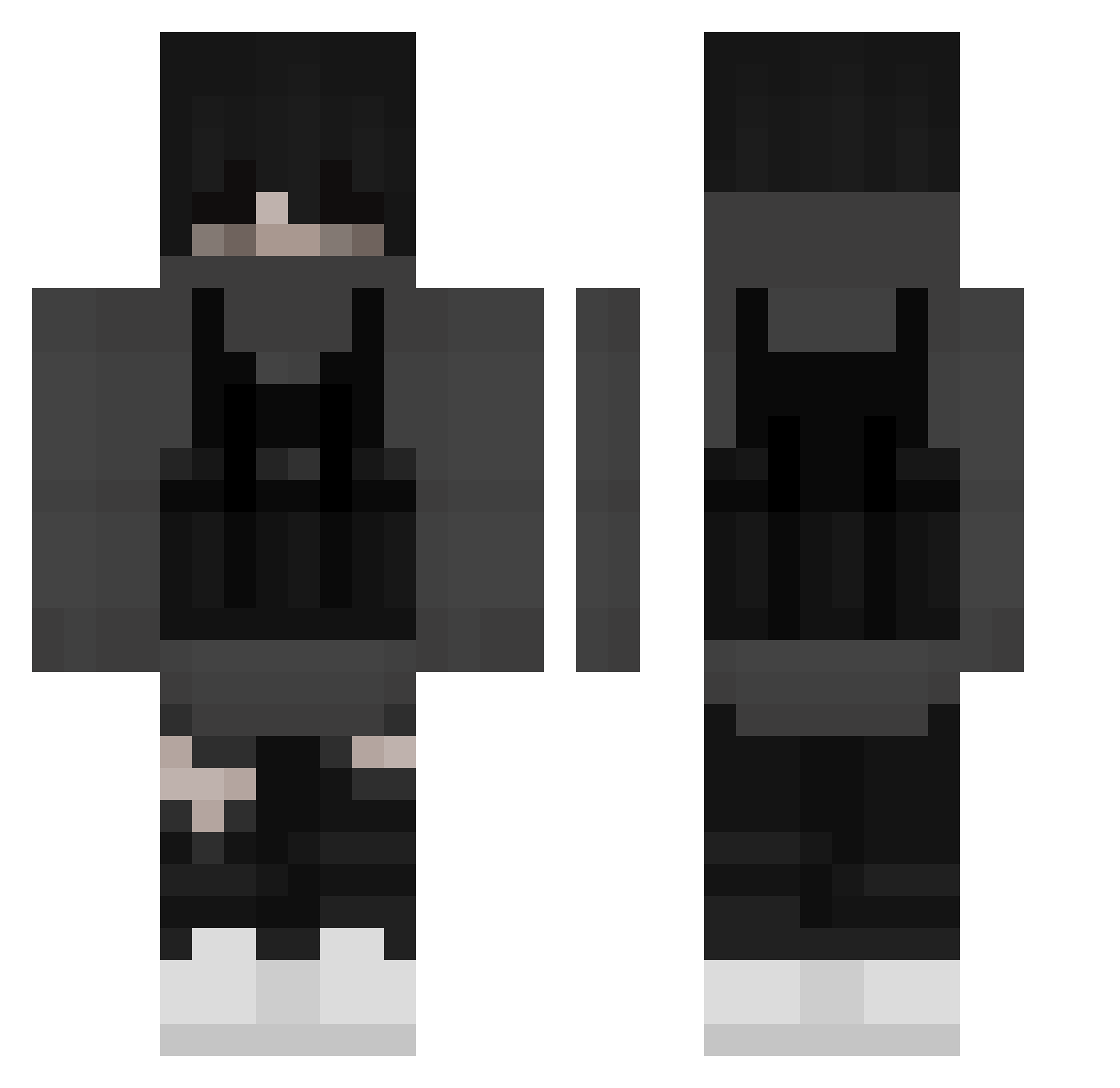 znro Minecraft skin, front and back view