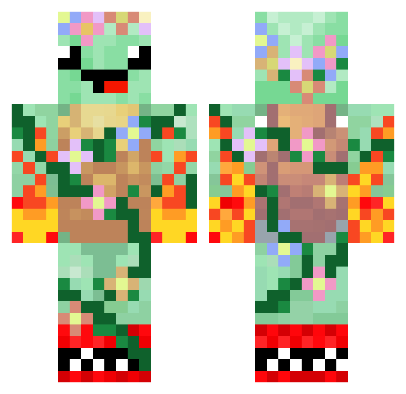 Isaacbc76 Minecraft skin, front and back view
