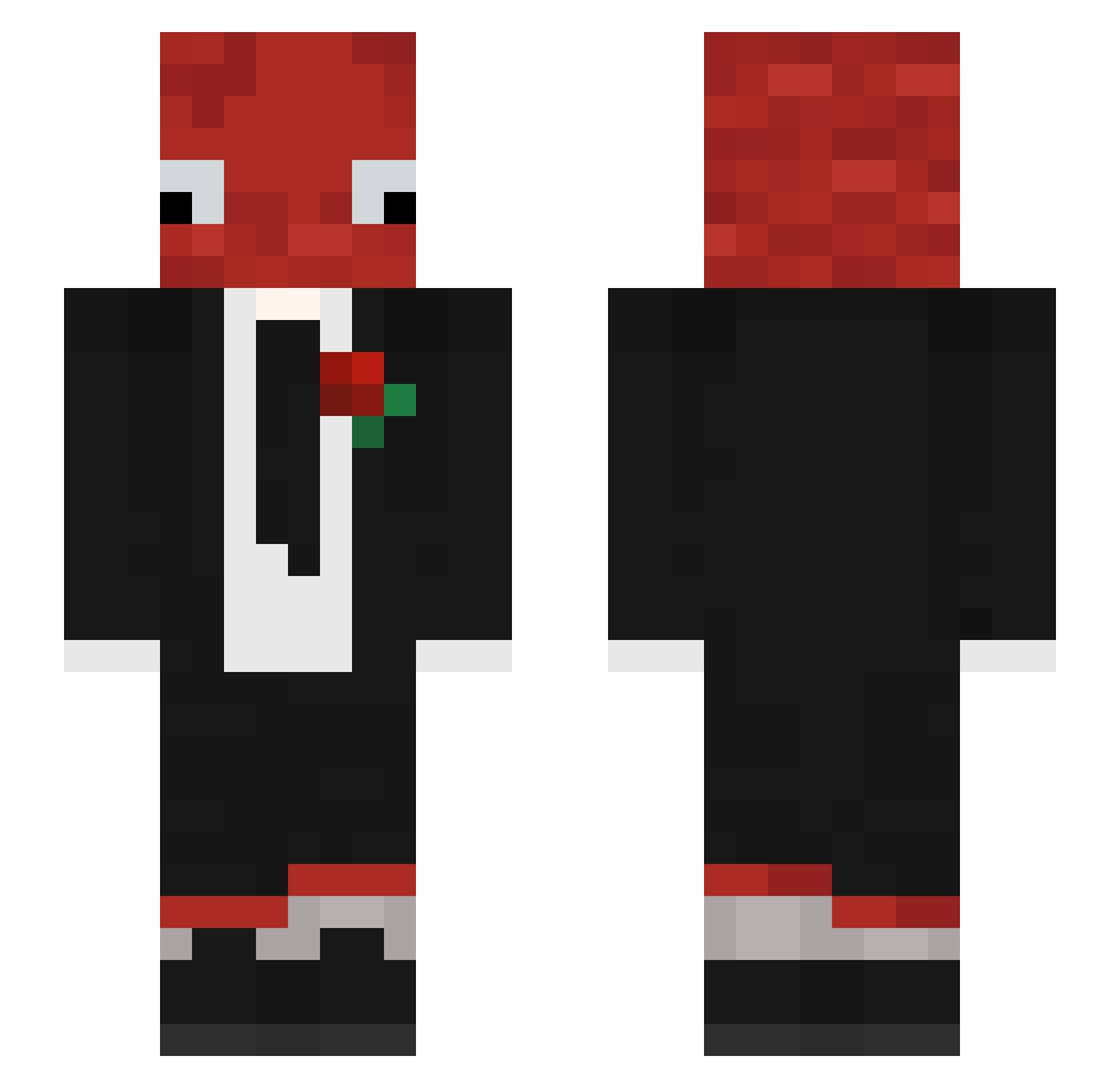 Tommy29582 Minecraft skin, front and back view