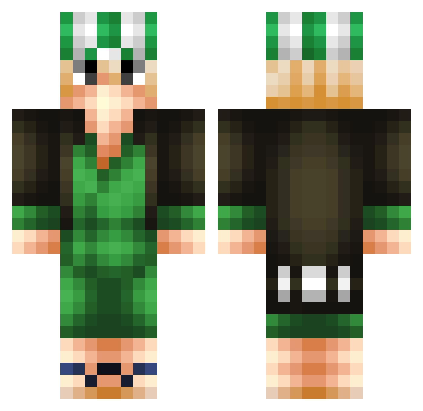 slarep Minecraft skin, front and back view