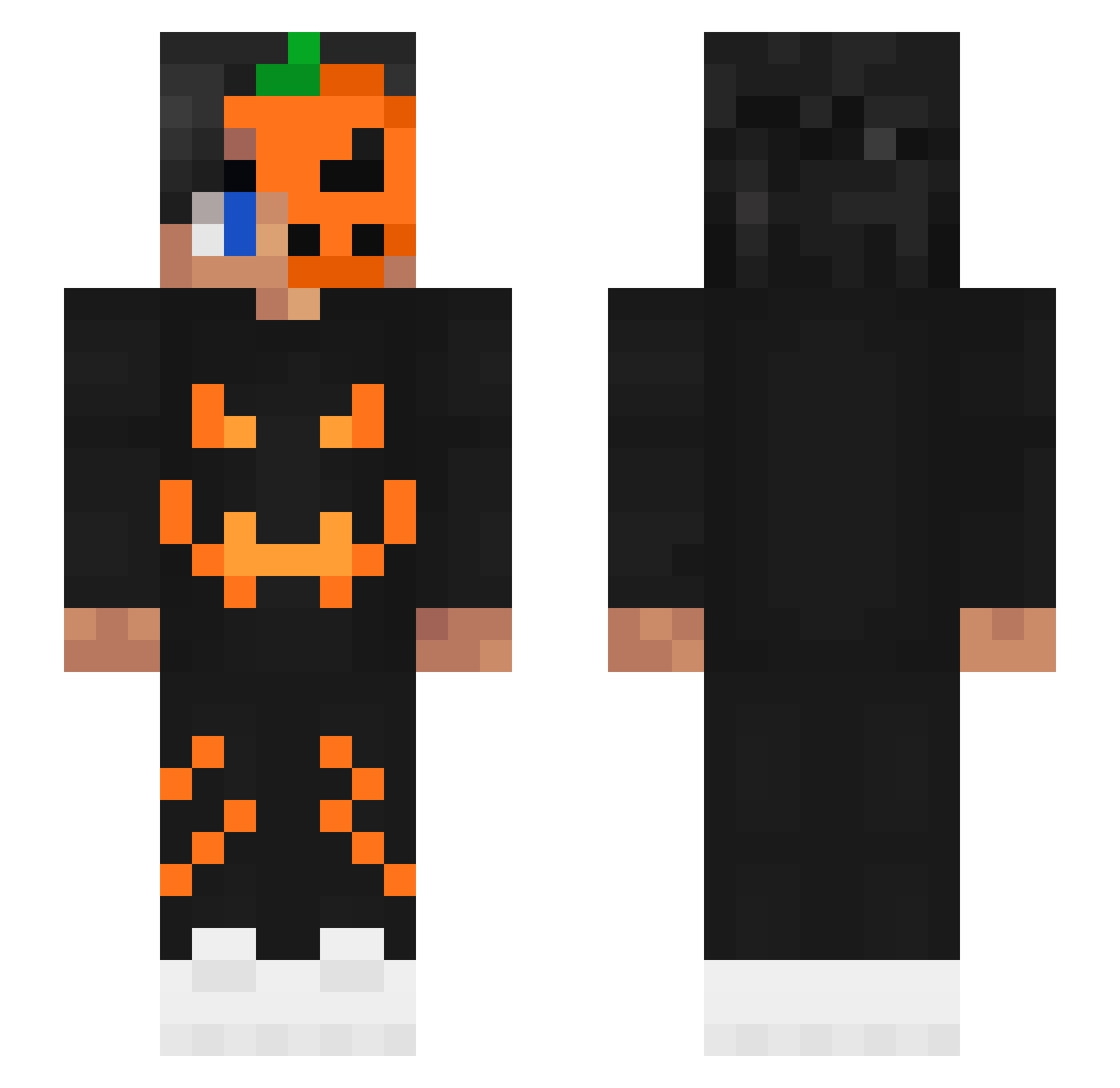 xKneft Minecraft skin, front and back view