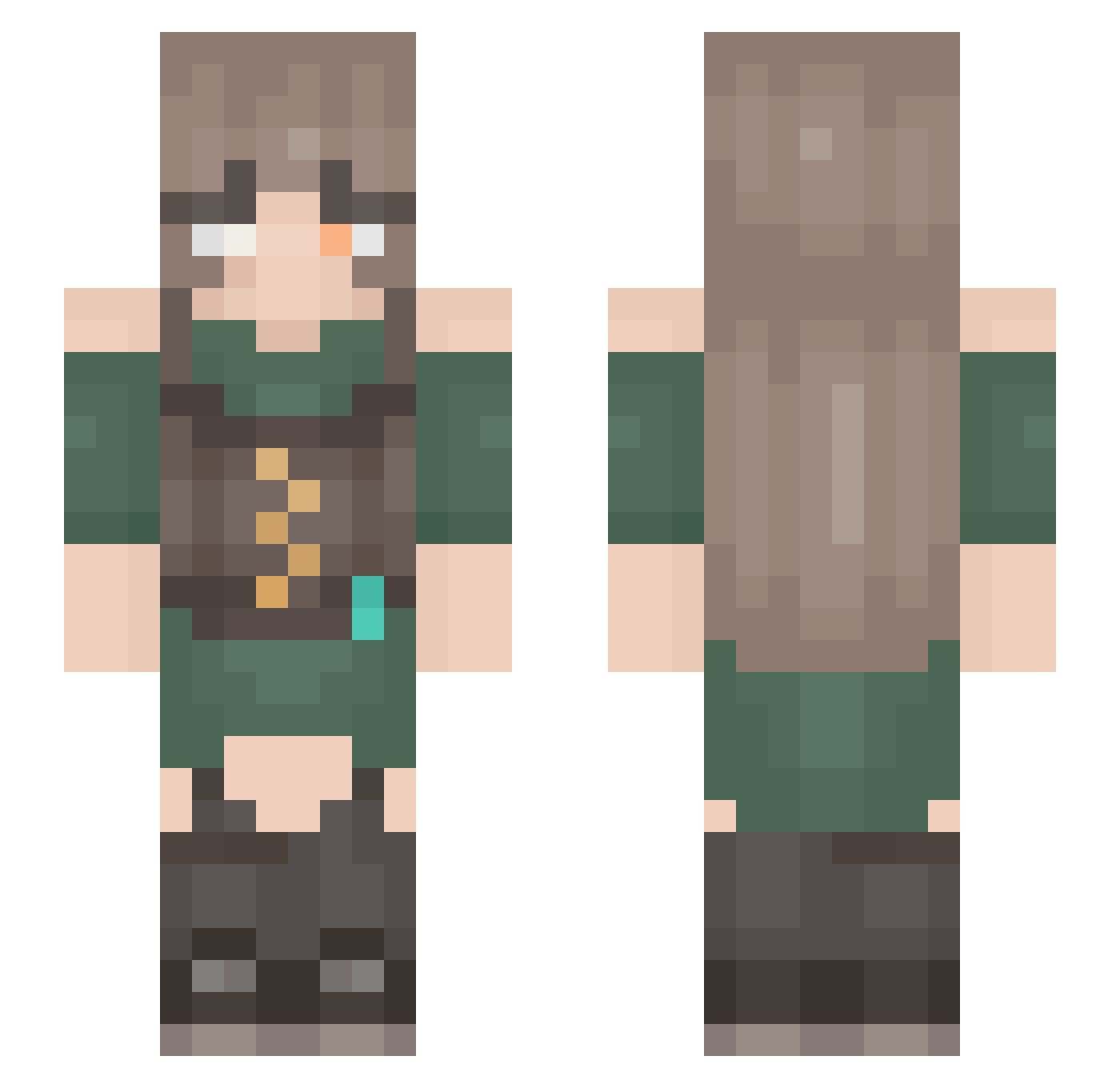 yoo_yeon Minecraft skin, front and back view