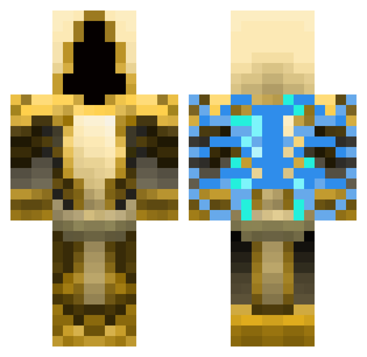 Xealotous Minecraft skin, front and back view