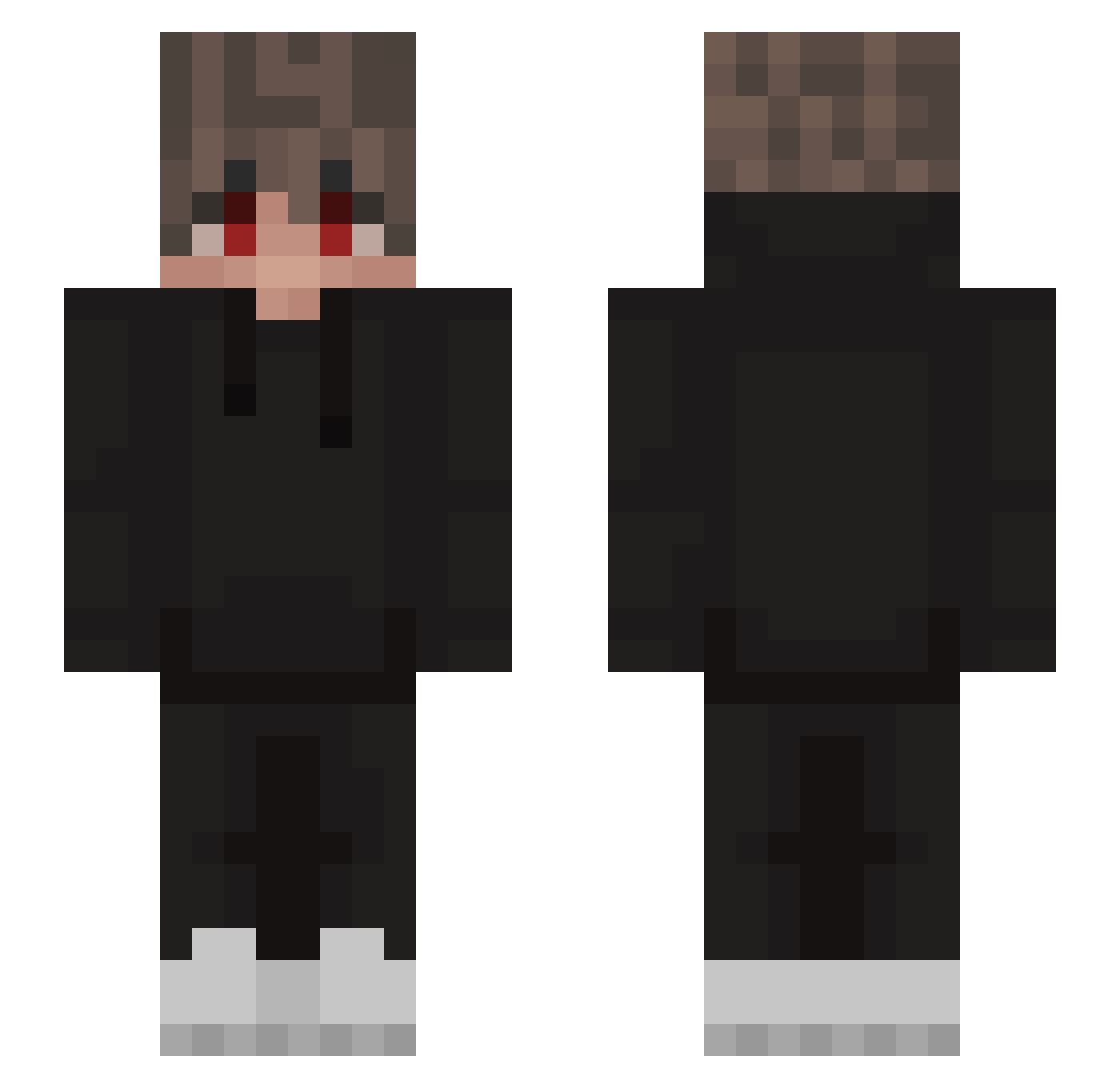Srpv Minecraft skin, front and back view