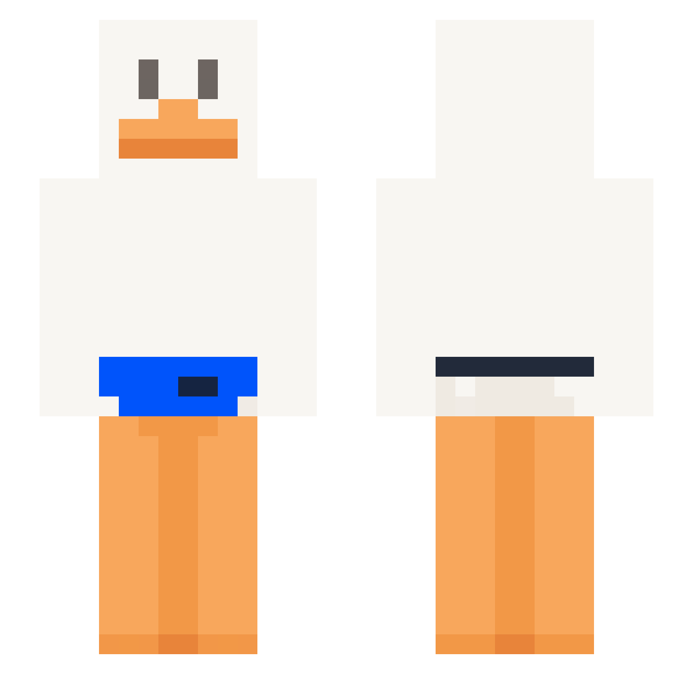 trackerq Minecraft skin, front and back view