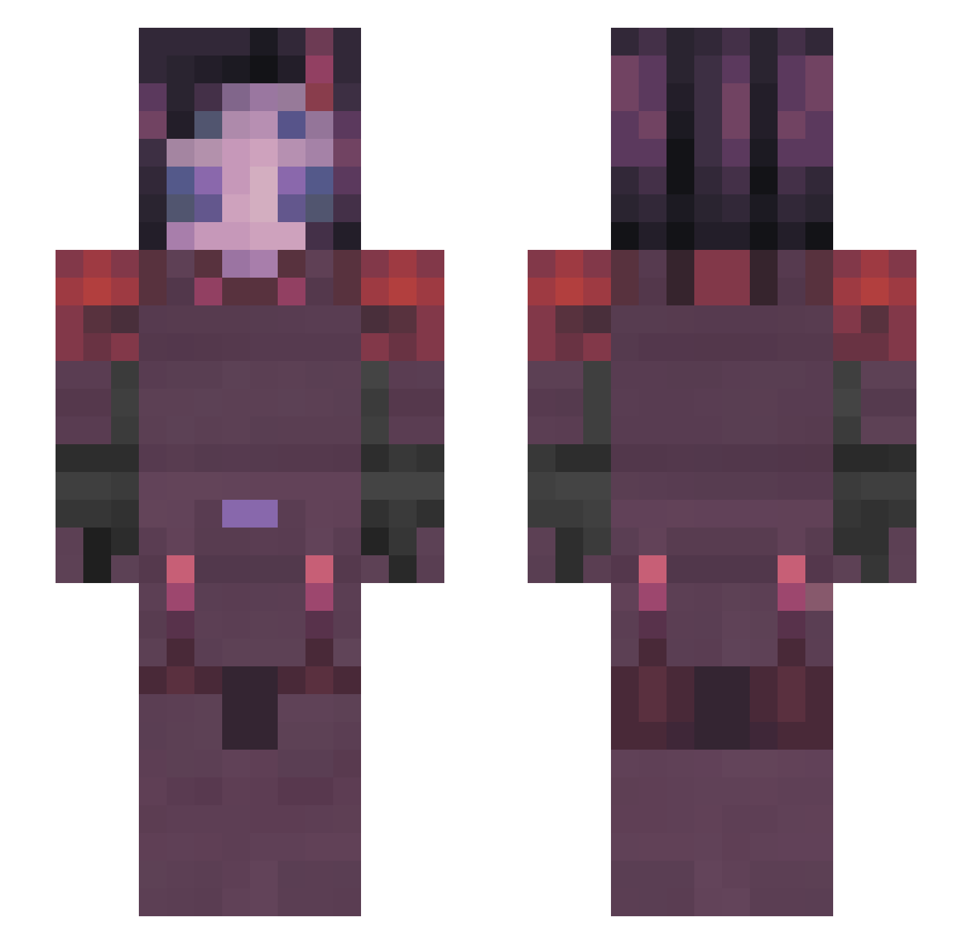 SKGCAT Minecraft skin, front and back view