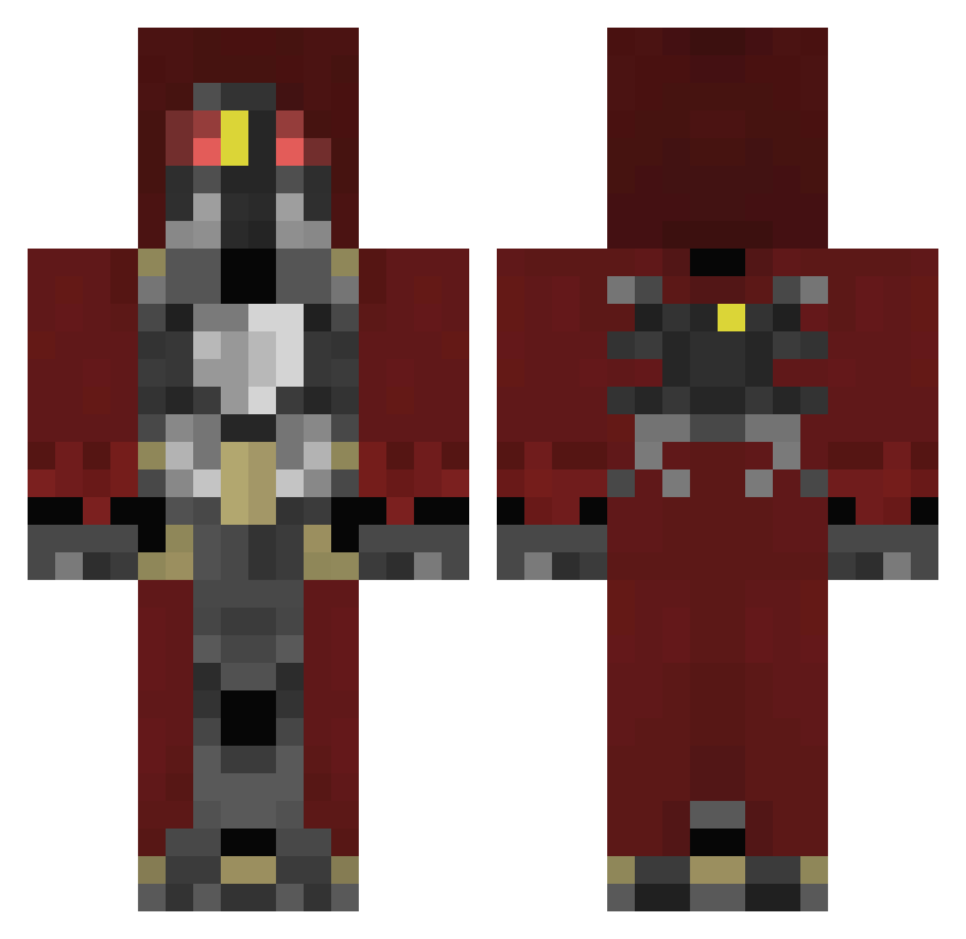 Saruvara Minecraft skin, front and back view