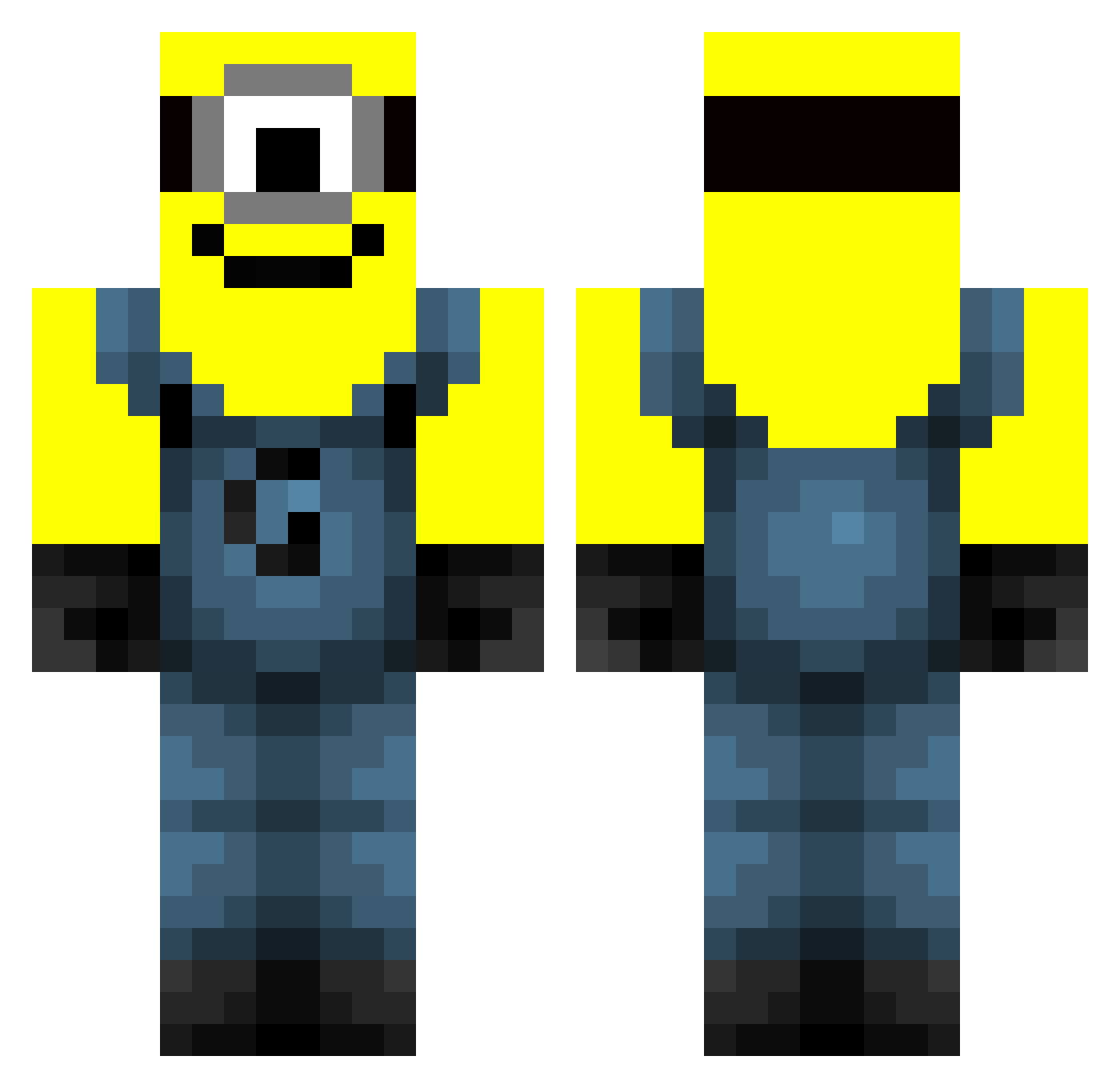 Jumppali Minecraft skin, front and back view