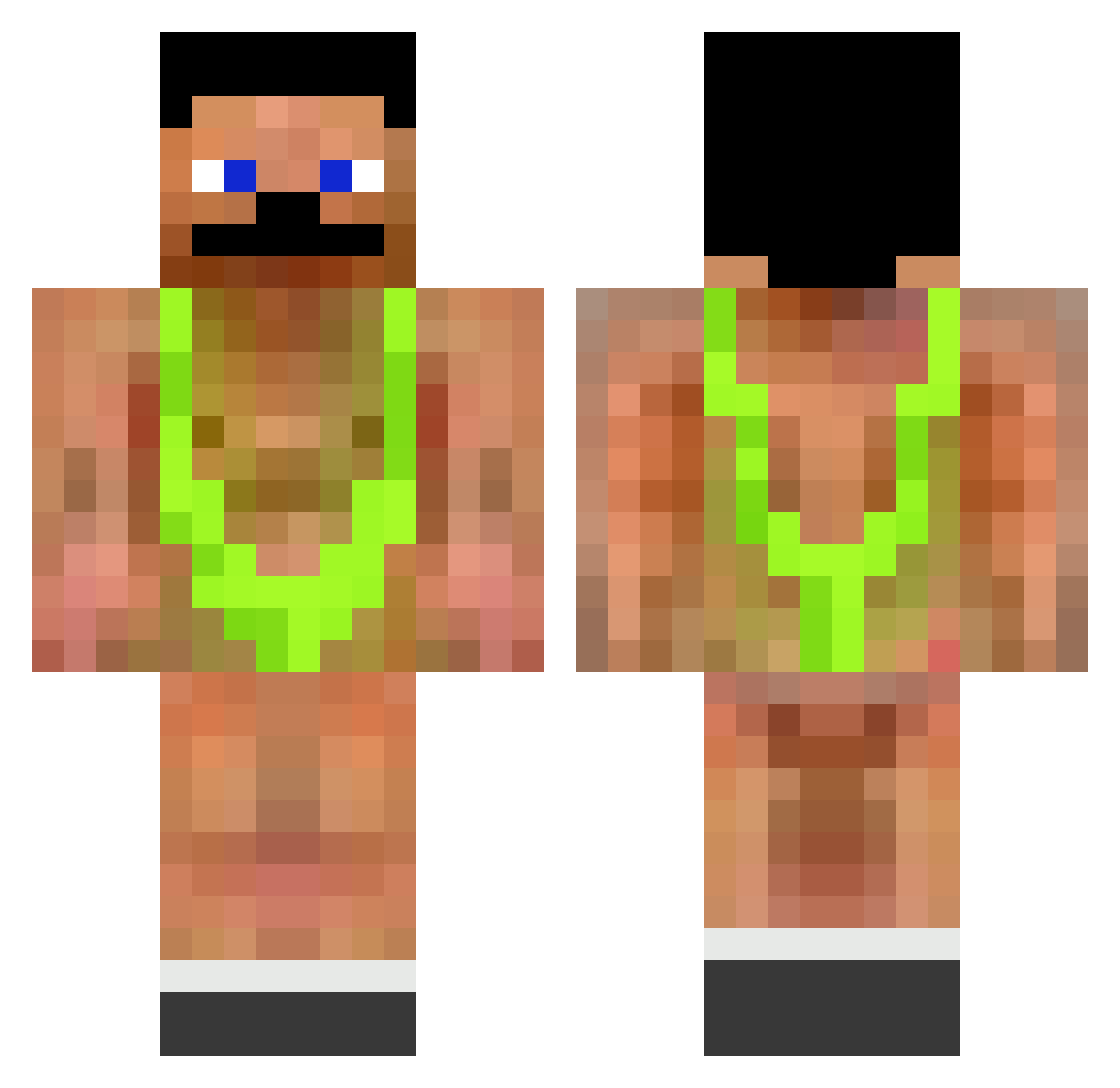 Sniff_Mah_Ballz Minecraft skin, front and back view