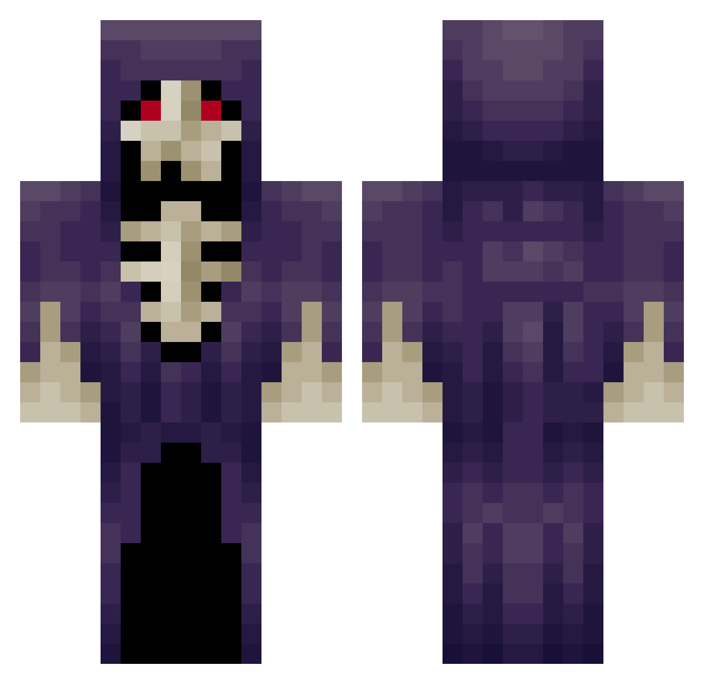 sevsid_90 Minecraft skin, front and back view