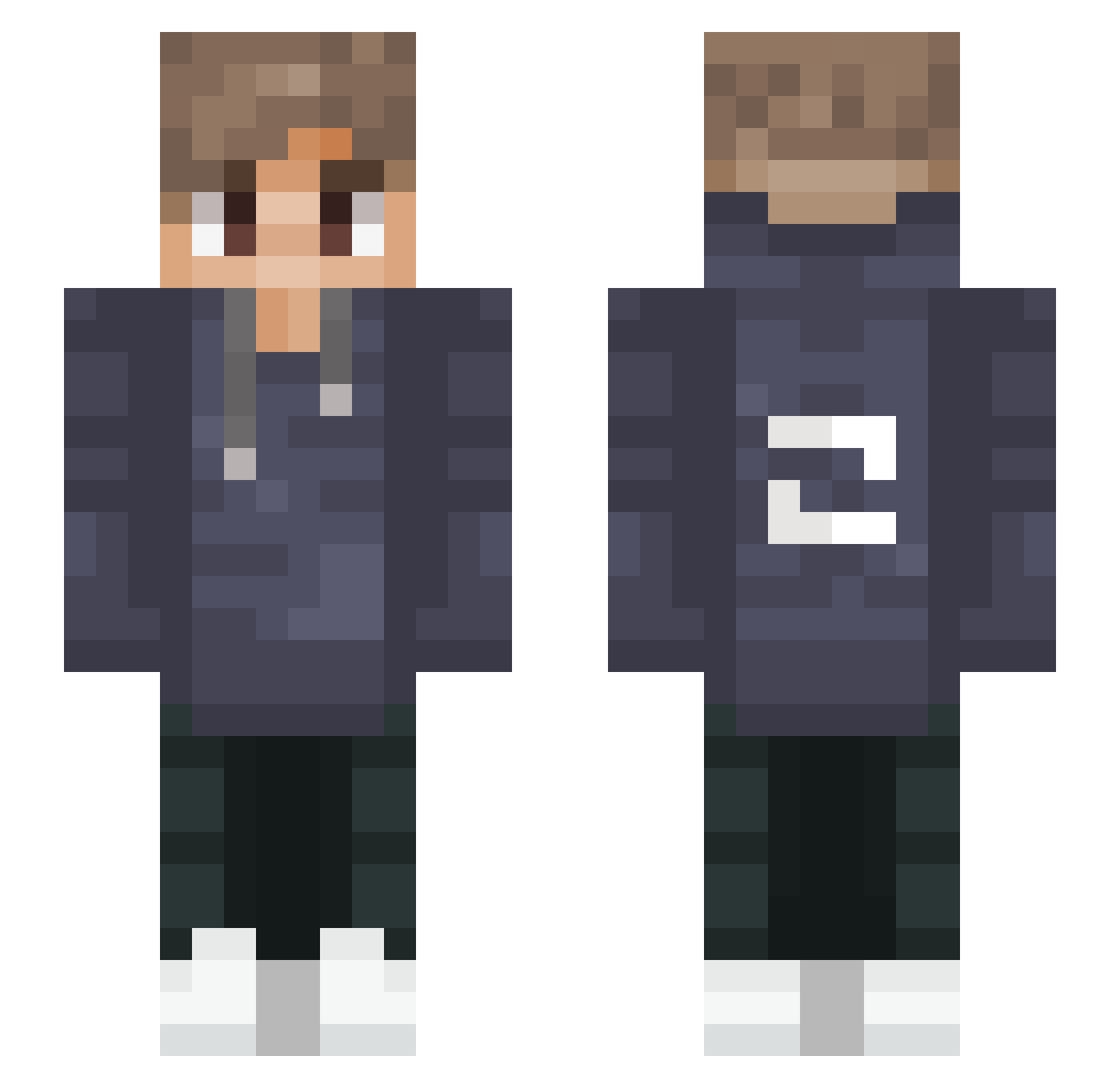 xMonteee Minecraft skin, front and back view