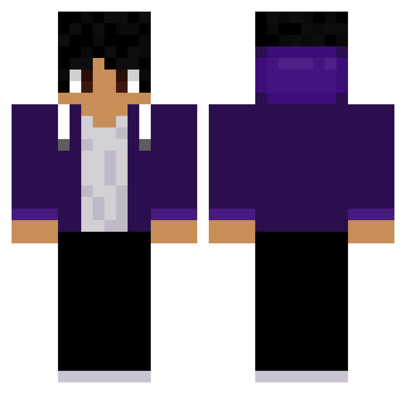 SqueakyPreet Minecraft skin, front and back view