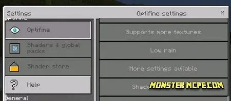 Optifine PE for Minecraft Bedrock Edition