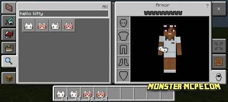Open your inventory and search ”Hello Kitty“