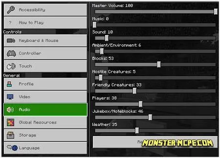 the sound settings