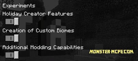 Experimental game mode settings