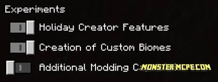 settings for the addon