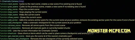 commands to control cinematography