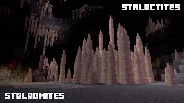 stalagmites and stalactites