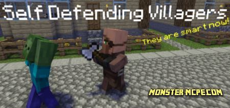 Self Defending Smart Villagers Add-on 1.17+