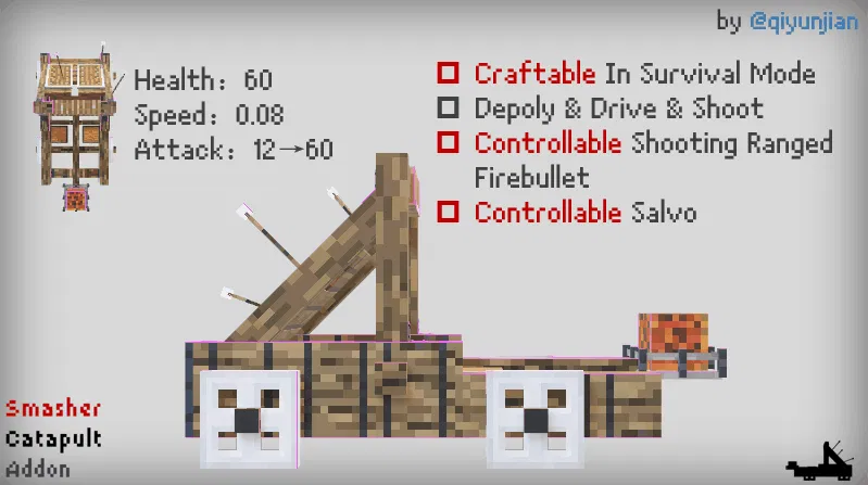 Smasher Catapult Add-on 1.18+/1.17+/1.16+