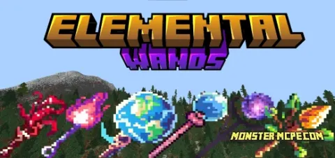 More Wands Magic & Weapons! Elemental Wands Add-on 1.20+/1.19+