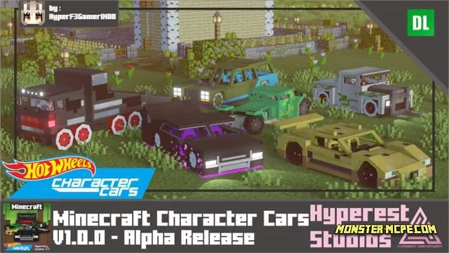 Hot Wheels Minecraft Character Cars Add-on All versions