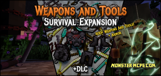 Weapons And Tools Survival Expansion Add-on 1.18+/1.19+