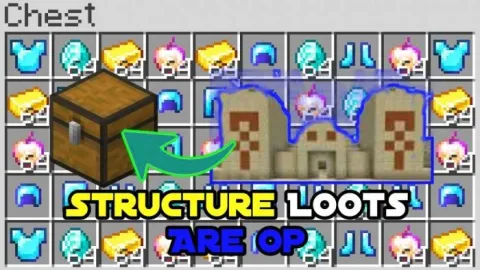 Structures Loots Are OP || OP Chests Add-on 1.21+/1.19+/1.18+