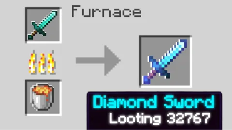 Smelting Gives Lvl 32767 Enchantments Add-on 1.21+