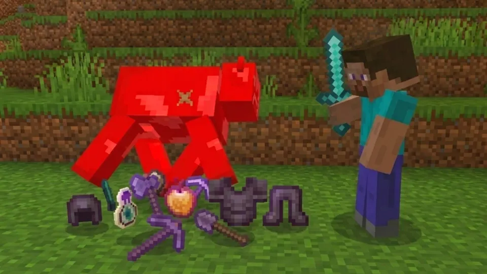 Killing Mobs Drops OP Items Add-on